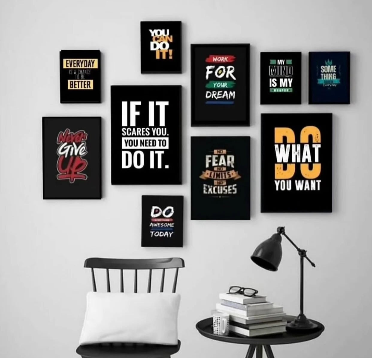 10 Piece Motivational Wall Art Set