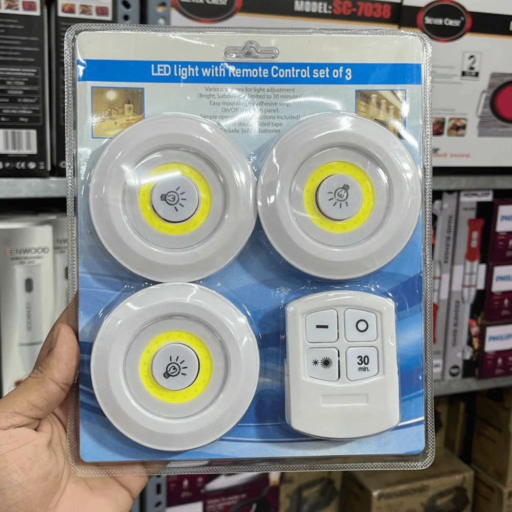 Pack Of 3 LED Remote Control Lights