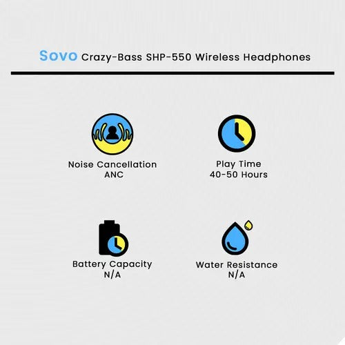 SOVO Crazy-Bass SHP-550 Wireless Headphones