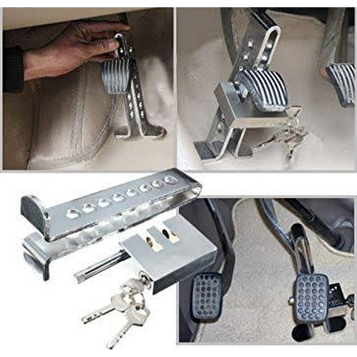 Car Stain Less Steel Anti Theft Brake Clutch Pedal Lock