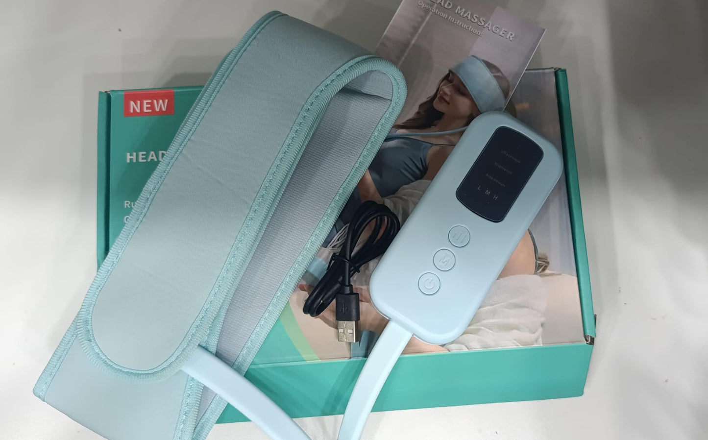 Electric Head Massager With Air Compression Kneading Heat Therapy