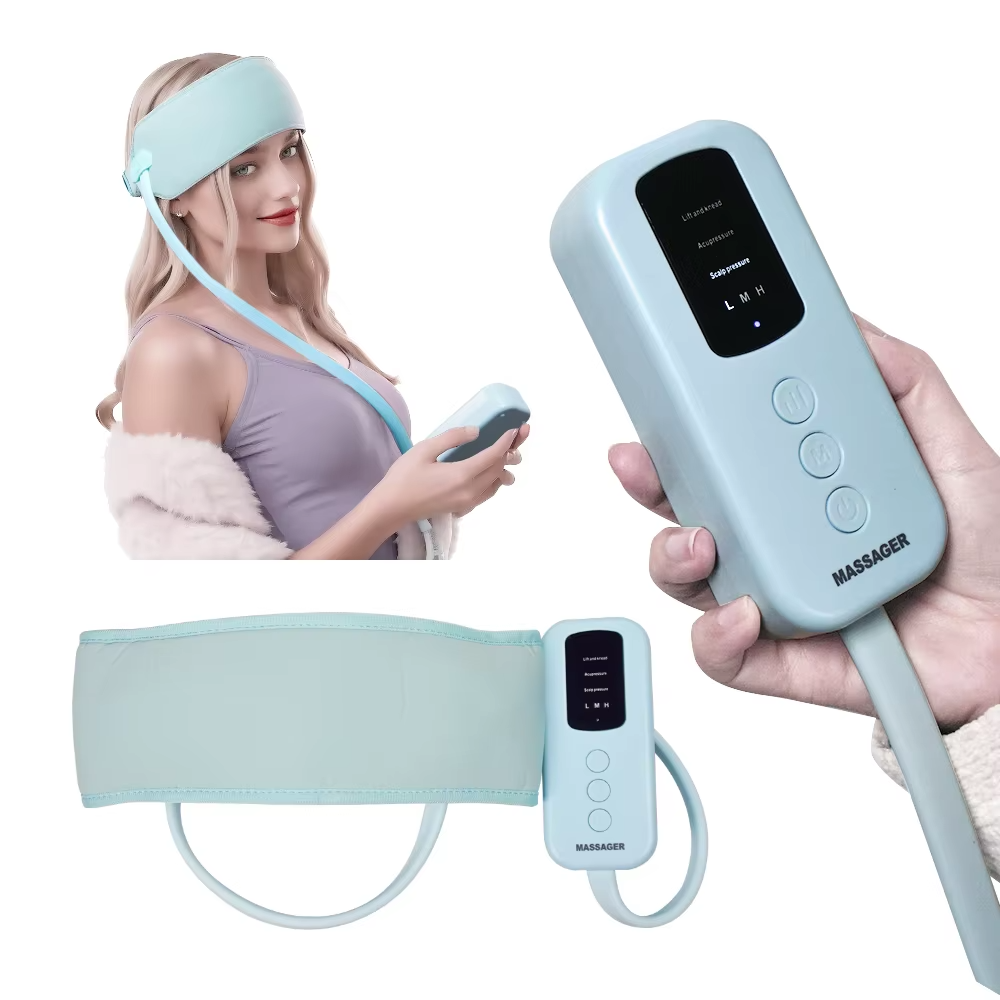 Electric Head Massager With Air Compression Kneading Heat Therapy