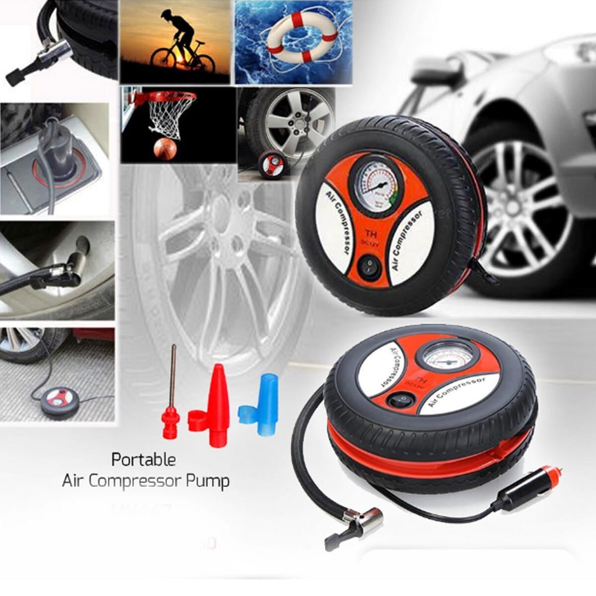 Portable Car Air Pump 260PSI DC 12V Electric Compressor