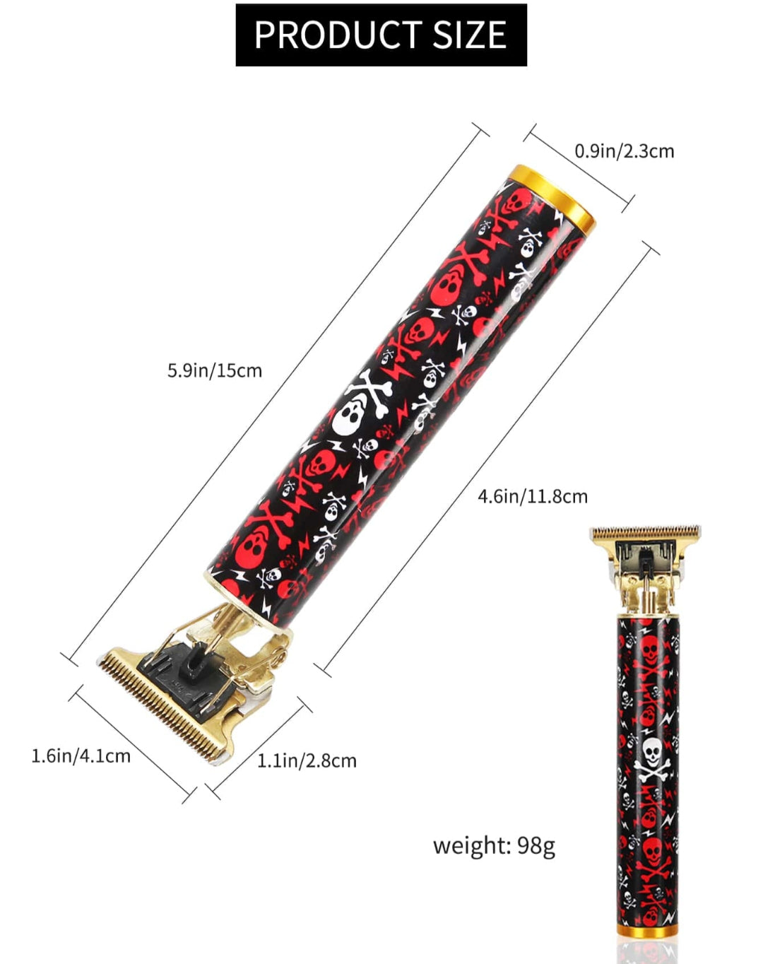 Hair Trimmer Rechargeable Metal Body