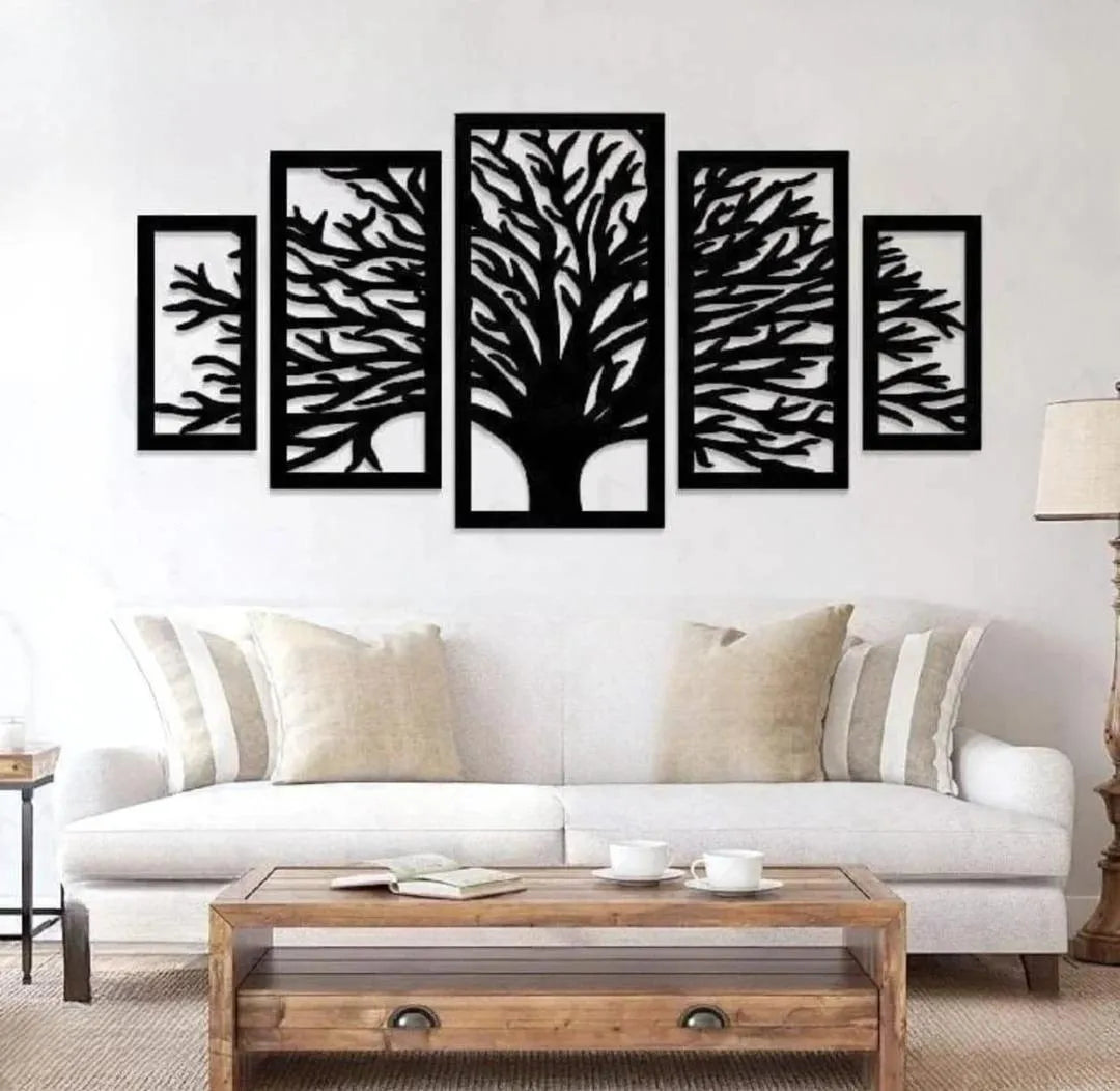 Black Tree Wall Art Set