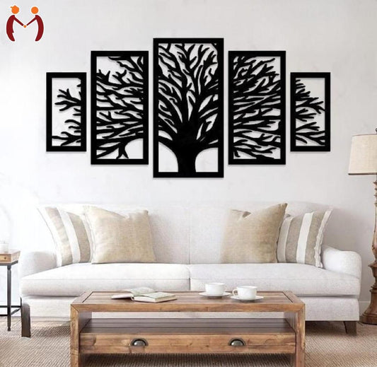 Black Tree Wall Art Set