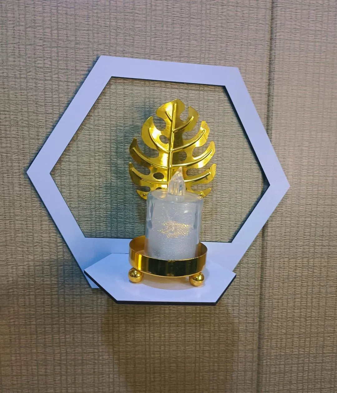 White Hexagon Wall Shelves Set