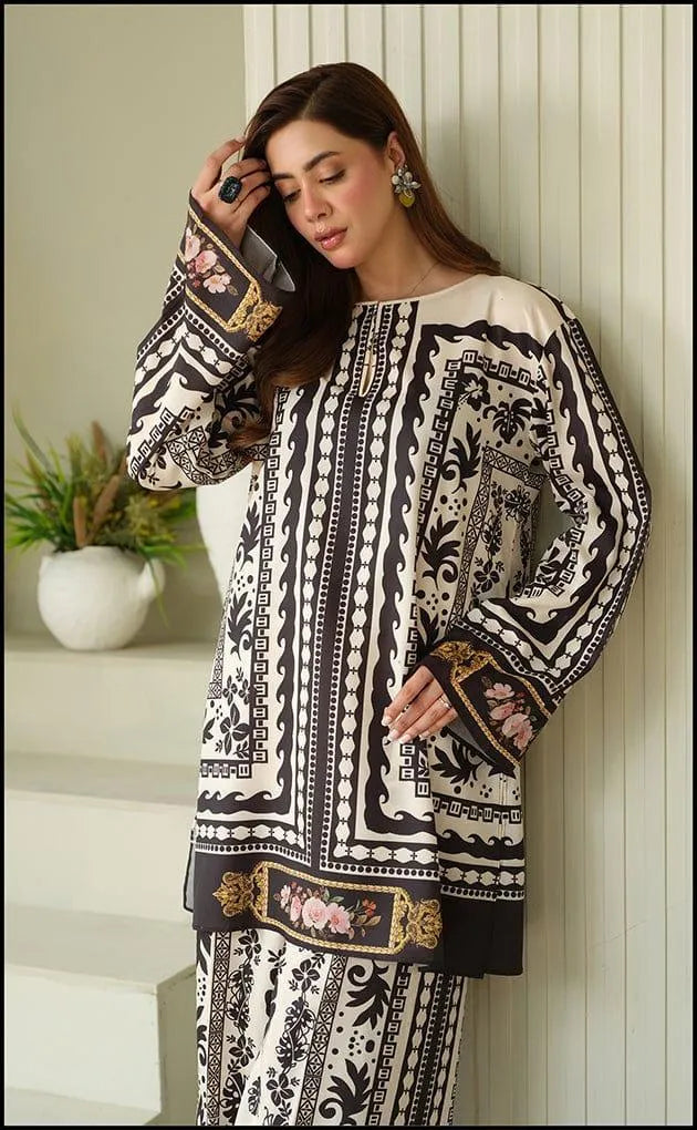 Full Printed Hania Amir Shirt With Printed Flapper 2 Peace