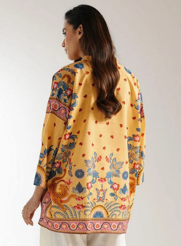 1 Pc Women's Stitched Lawn Printed Top