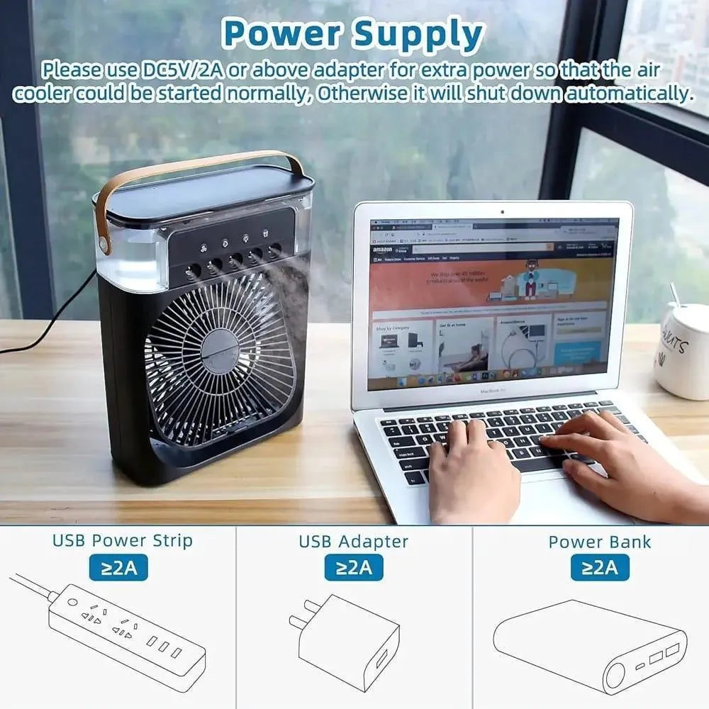 Portable Mini Air Cooler with USB Charging