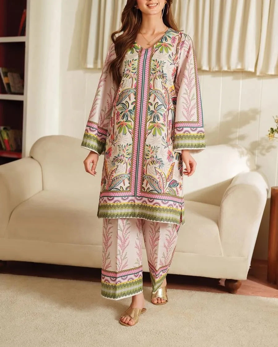 2 Pcs Printed Shirt And Trouser