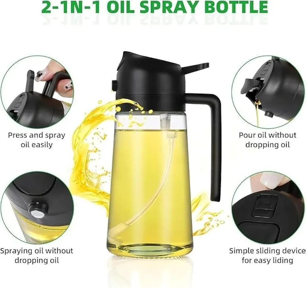 Premium Glass Oil Container with Spray Function