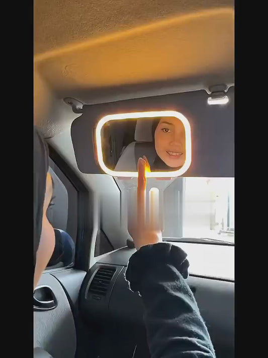 Car Sun Visor Vanity Makeup Mirror With LED Lighting